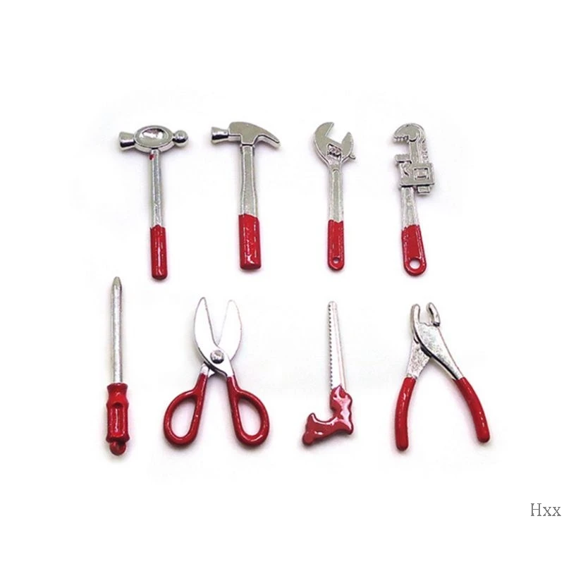 

New 8pcs Mini Miniature Dollhouse Room Garden Accessory Hammer Screwdriver Hand Tool