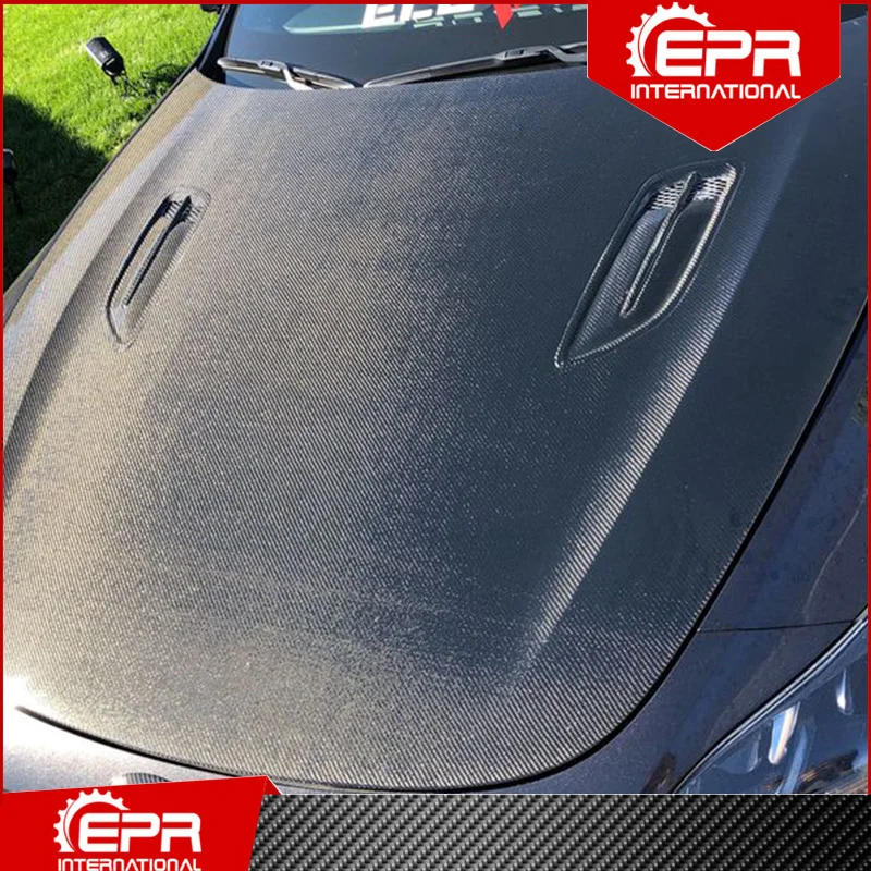 For Kia Stinger OEM Carbon Fiber Hood Trim Stinger Glossy Carbon Hood Kit Tuning Part Drift