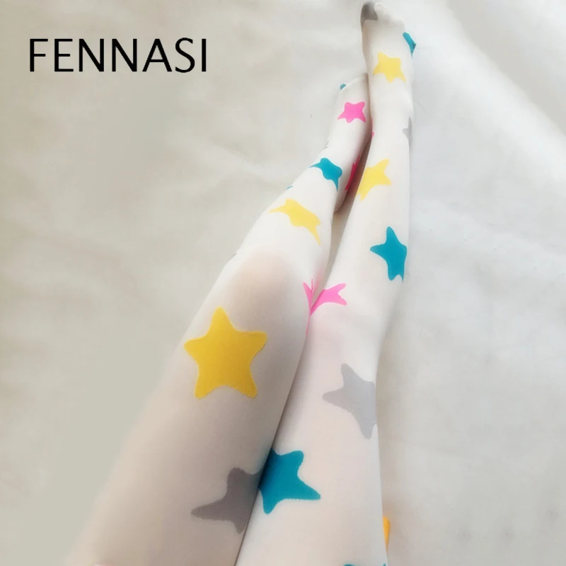 FENNASI танцевальные нейлоновые колготки с пентаграммой для женщин модные
