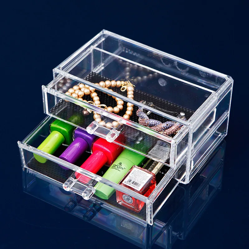  1Pcs Transparent Acrylic Storage Drawer Makeup Organizer Jewelry Cosmetic Storage Box Home Sundries