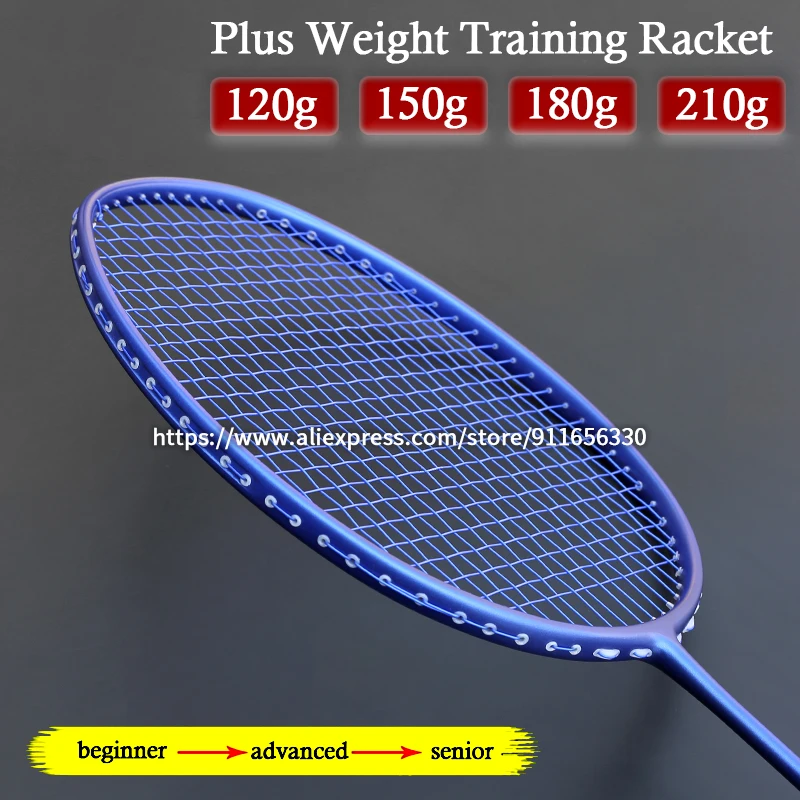 Professional Training Heavy 120G 150G 180G 210G Carbon Fiber Badminton Rackets Strung G4 Max Tension 34LBS Attacking Racquet Bag
