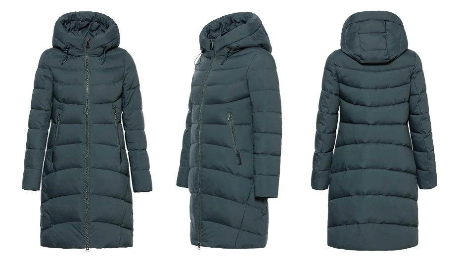 ICEbear Новинка высококачественная зимняя куртка женская с капюшоном ветрозащитная куртка средней длины высококачественный металлический застежка-молния модный стоячий воротник куртки GWD18101D