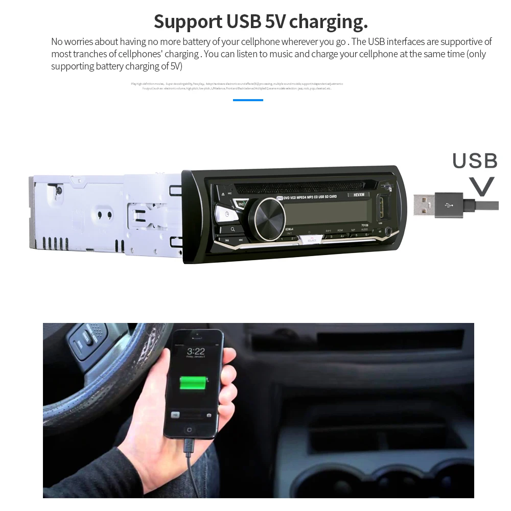 

Single 1 Din 12V Car DVD CD Player with BT 7010B Vehicle MP3 Stereo Handfree Autoradio Audio Radio Wireless Remote Control
