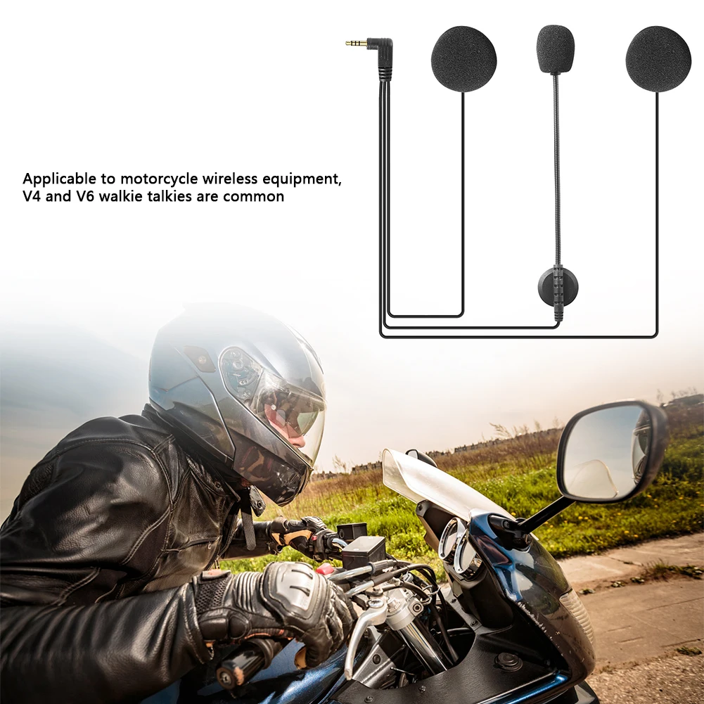 Durable Motorcycle Helmets Bluetooth Headset Jack with Mic V4&V6 Rider Replace 