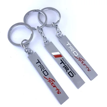 

10pcs wholesale 3D Metal Keychain with Car Logo Emblem for Toyota CROWN REIZ PRIUS PRADO TRD Key Rings