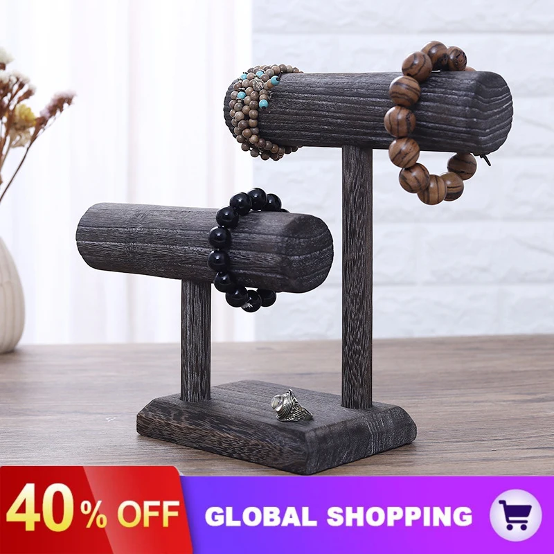 Lightweight Wooden Jewelry Display Stand, Wooden Necklace Jewelry Display Organizer Bracelet Holder for Shows