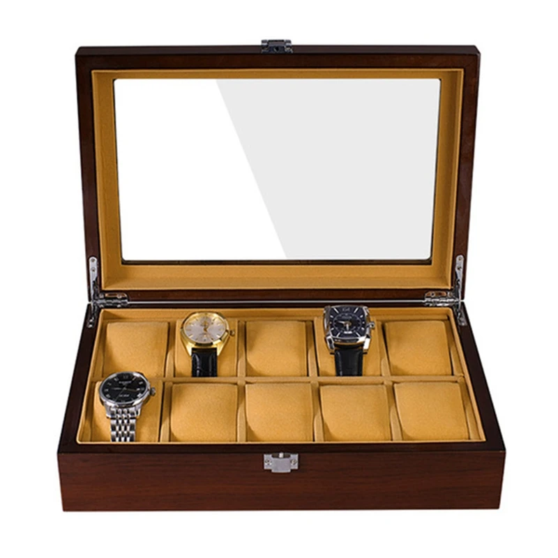Сетка Ретро деревянный чехол для часов прочная упаковка держатель для хранения ювелирных изделий Органайзер для часов шкатулка