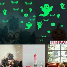 Spooky стикер на стену флуоресцентные наклейки для привидений декор Хэллоуин светящиеся глаза на Хэллоуин Фреска