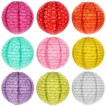 

4-6-8-10-12-16Inch Chinese Hollow Paper Lanterns Wedding Lanterns Paper Lampshade Holiday Party Supplies Children DIY Lanterns