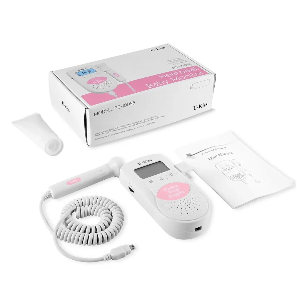 

U-Kiss Mini Portable Pocket Baby Heartbeat Monitor Backlight Three Work Modes LCD Display with Loudspeaker & Free Gel