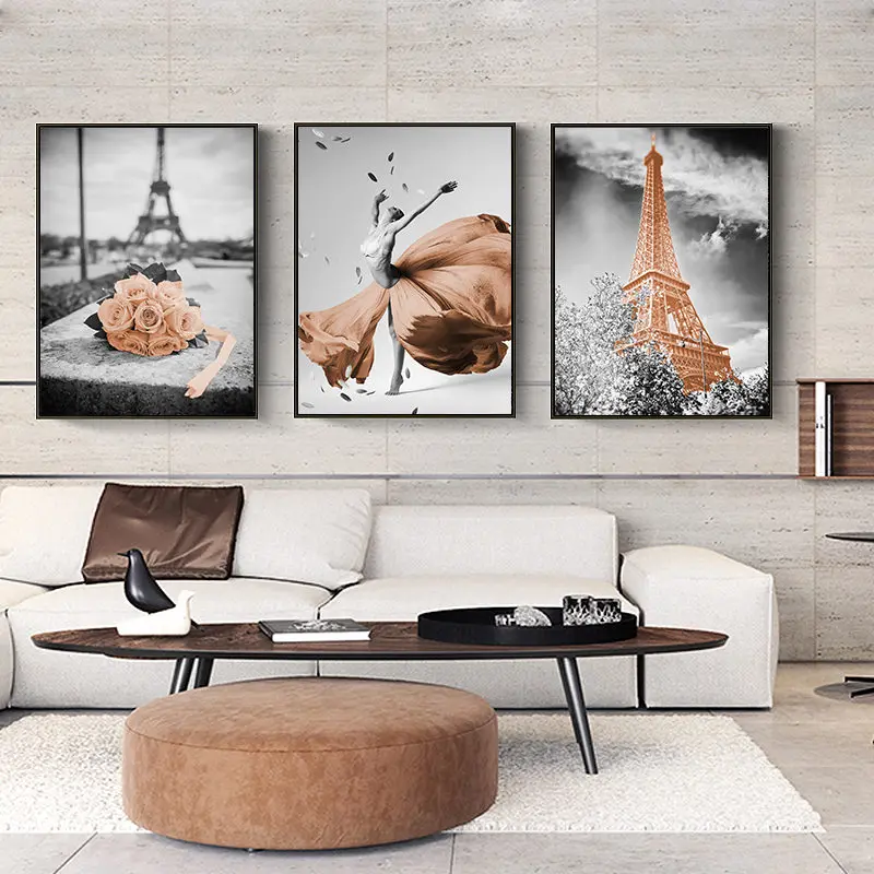 Retro Black and White Landscape Art Picture Home Decor Nordic Canvas Painting Wall Brown Print Poster for Living Room | Дом и сад