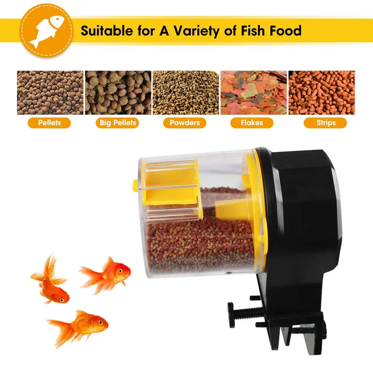 

New Mini Portable Fish feeder 50g/100g Automatic Fish feeder Fish Tank Smart Timer Feeder Home Aquarium Tank Household Fish Feed