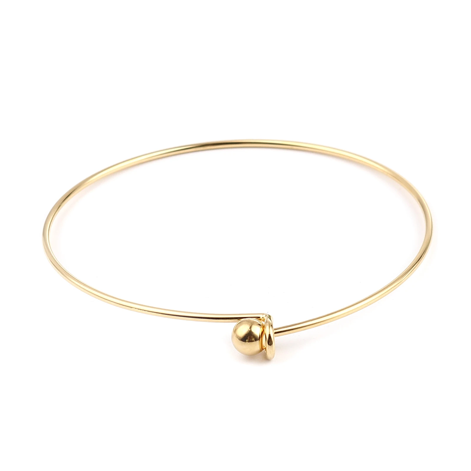 Simple Bracelet Stainless Steel Bangles Bracelets Circle Ring Gold Color Adjustable 21cm(8 2/8") long 1 Piece bangle bracelet stainless steel bracelet