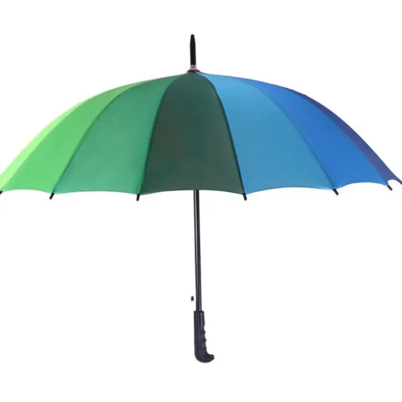 Rainbow Umbrella Long Handle Straight Windproof Colorful Umbrella Women Men Rain Umbrella LX8263
