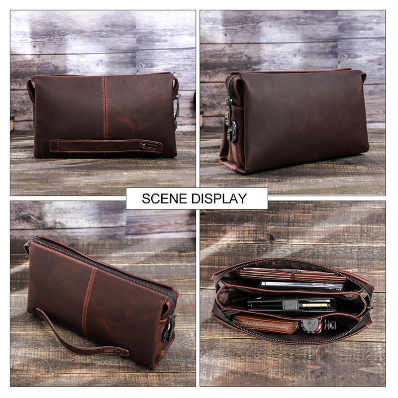 Wholesale CinzKrtm Brand Luxury Men Clutch Bag With Wristband Big Capacity  Leather Hand Bag Anti-theft Password Lock Male Business Purse From  m.