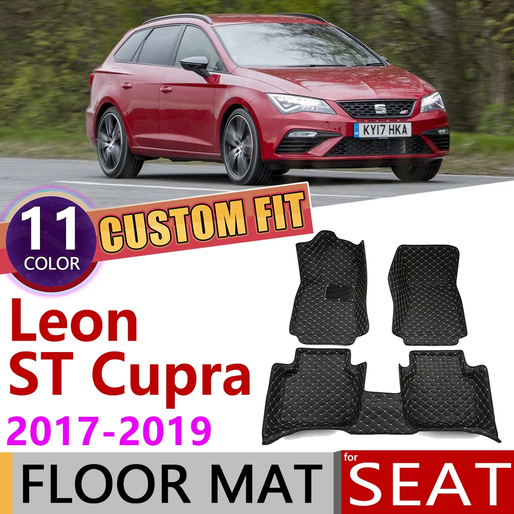 Кожаные автомобильные коврики на заказ для SEAT Leon ST Cupra MK3 5F 5 мест 2017 2018 2019
