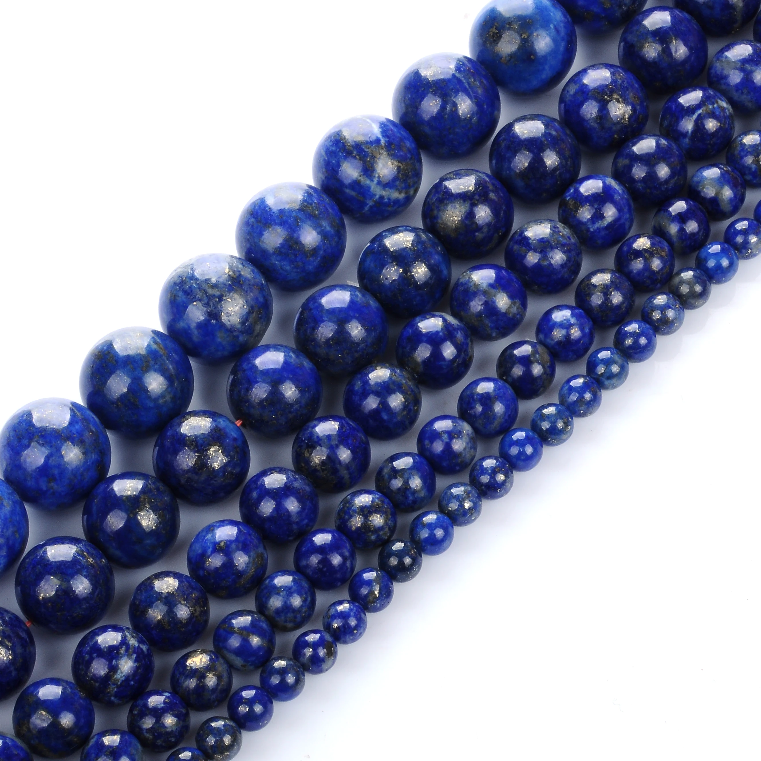 Genuine Natural Stone Lapis Lazuli Beads Round Loose 15&quot Strand 4 6 8 10 12MM fit DIY handmade jewelry Making accessories | Украшения и