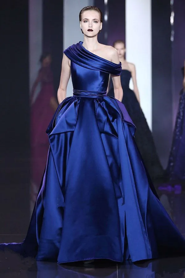 Robe de soiree вечернее платье сексуальное бальное платье на одно плечо vestido de festa longo Королевское синее платье для матери невесты