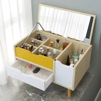 

Bay window dressing table Nordic bedroom flip small dressing table simple mini dressing table multi-function small table