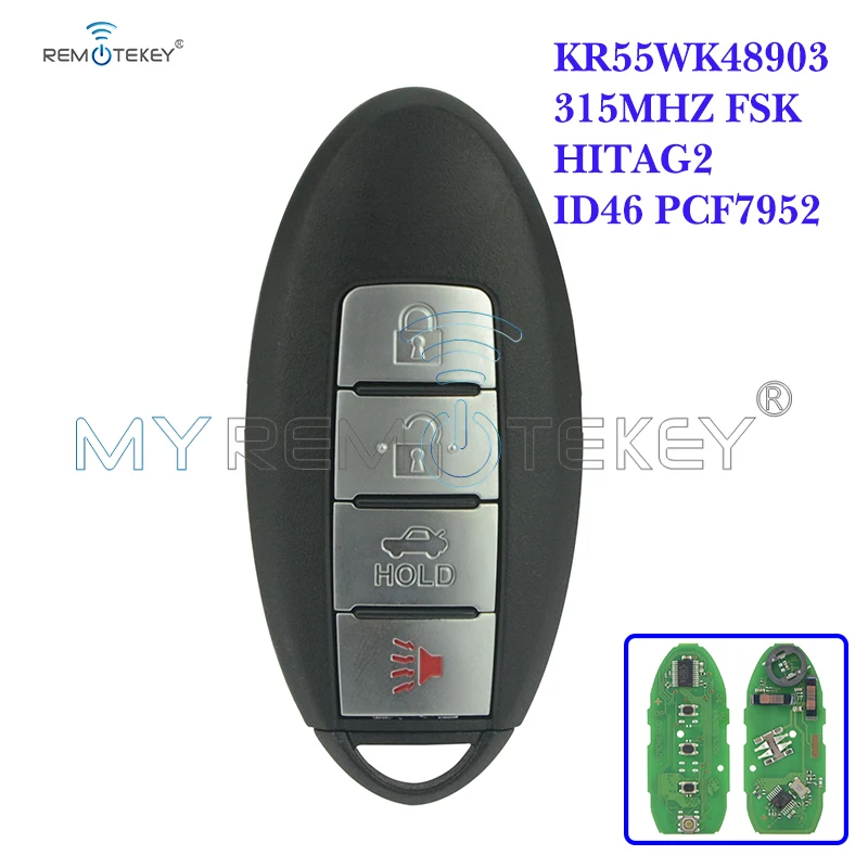 Remtekey KR55WK48903 2007 2008 G35 4 кнопки 315 МГц FSK HITAG-2 ID46 PCF7952 смарт-ключ для Infiniti G37 2009 2010