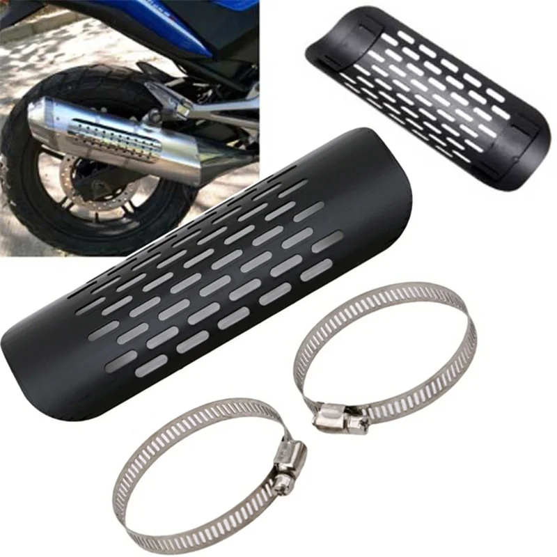 Motorcycle Universal Exhaust Pipe Protector Heat Shield Cover Guard