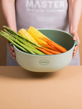 

Xiaomi Youpin PP Double Drain Basket Kitchen Sink Strainer Fruits Vegetables Washing Basket Kitchen Gadget Colander Container