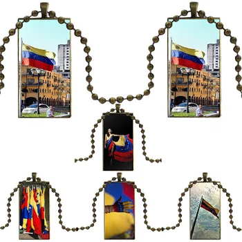 

Venezuela Venezuelan Flag Heart Glass Pendant Galaxy Pendant Necklace Women Steel Plated Necklaces Jewelry For Wedding