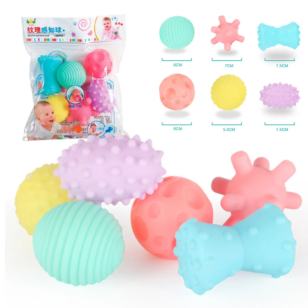 6 шт. детский развивающий резиновый мяч для ванной|Игрушки ванной| |