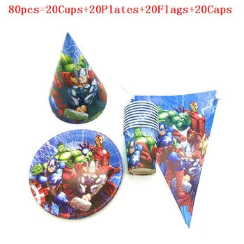 

The Avenge Birthday party favors Tableware Set paper Cup Plate for boys baby shower Flag Cap Party supplies Birthday Decoration