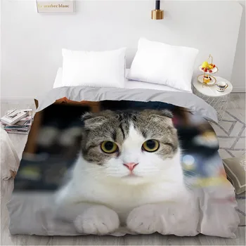 

3D Design Custom Duvet Quilt Comforter Blanket Cover Case Bed Linens Bedding Set Black 210x210cm Animals Dogs Cat Home Textile