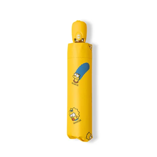 Милый мультяшный ветрозащитный женский зонт, желтый складной автоматический зонтик, Женский Дождливый Солнечный зонтик - Цвет: Automatic