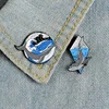 cartoon round sun sunrise mountain peak bird fire pin nature woods sea wave whale enamel brooch badge punk jewelry gift for kid ► Photo 2/6