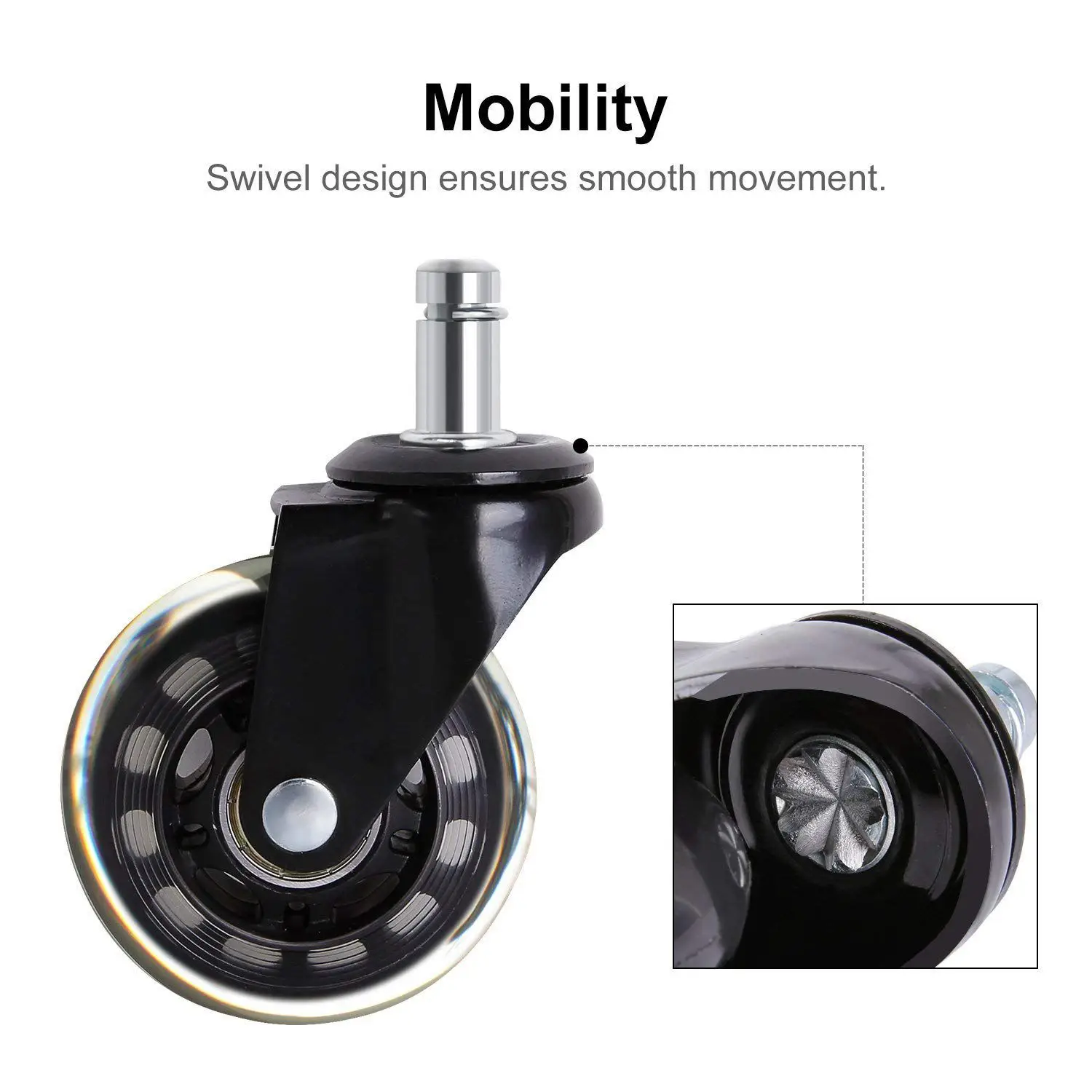 2.5inches Antaprcis Office Chair Caster Wheels Roller Rollerblade Style Castor Wheel Replacement 