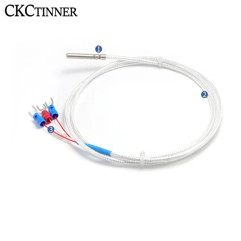 Stainless Steel PT100 Temperature Sensor Thermocouple with 0.5/1/2/3/4/5M Cable Temperature sensing high temperature waterproof