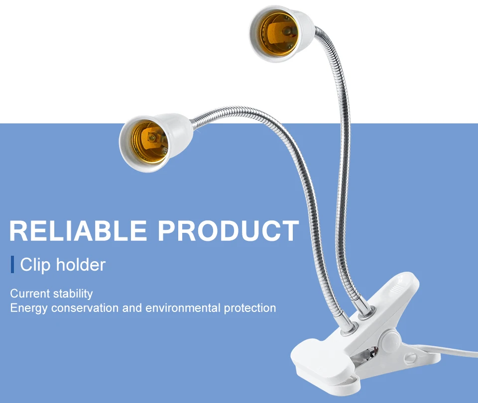 Description Picture 2 of itemE27 LED Lamp Base Bulb Socket E26 Light Holder Desk Light LED Flexible Lamp Holder 85-265V Plant Grow Bulb Base EU/UK/US/AU Plug