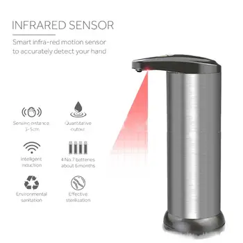 

Bath Stainless Steel Touchless Sensor Automatic Liquid Sanitizer Soap Dispenser