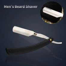 Hot Sale Black Plastic Handle Barber Straight Razor For Men Private Label Logo Shaving Blades Razor
