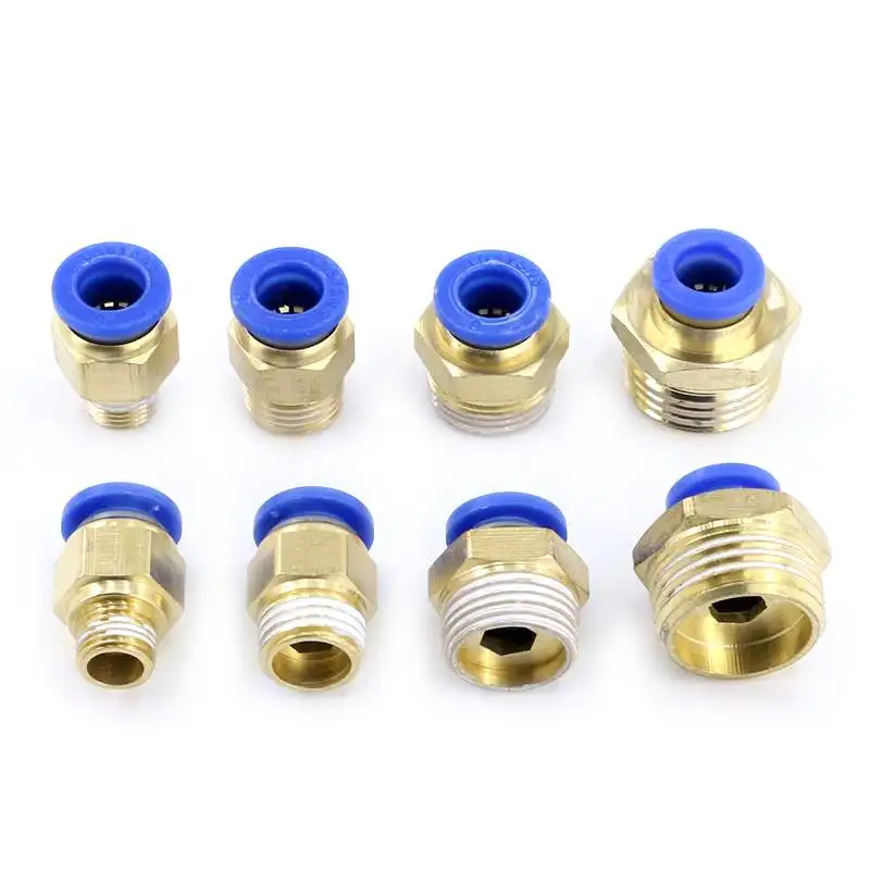 

BSPT PC6-01 PC6-02 PC8-02 PC4-m5 PC10-02 Air Connectors Male Hose Fittings Straight Push In Fittings pneumatic connector