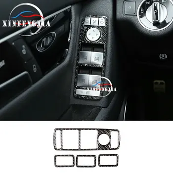 

Real Carbon Fiber Car Door Window Lift Control Switch Button Frame Trim Cover For Mercedes-Benz C Class W204 08-14