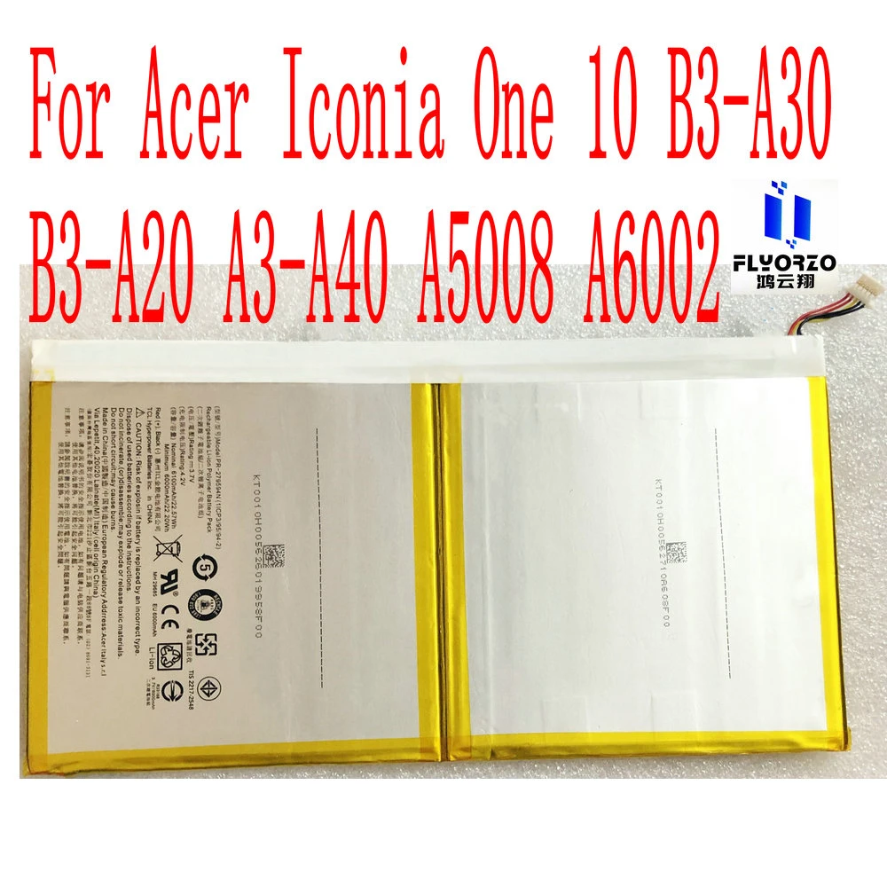 Brand New High Quality 6100mah Pr-279594n Battery For Acer Iconia One 10  B3-a30 B3-a20 A3-a40 A5008 A6002 Tablet Pc - Tablet Batteries & Backup  Power