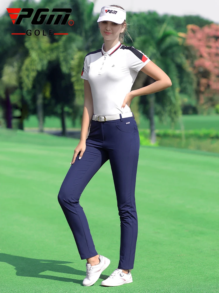 PGM Golf Women Clothing Spring Autumn Short Sleeve Polo Shirts Sportswear  Full Long Trousers Breathable Anti-Pilling Lady Pants - AliExpress