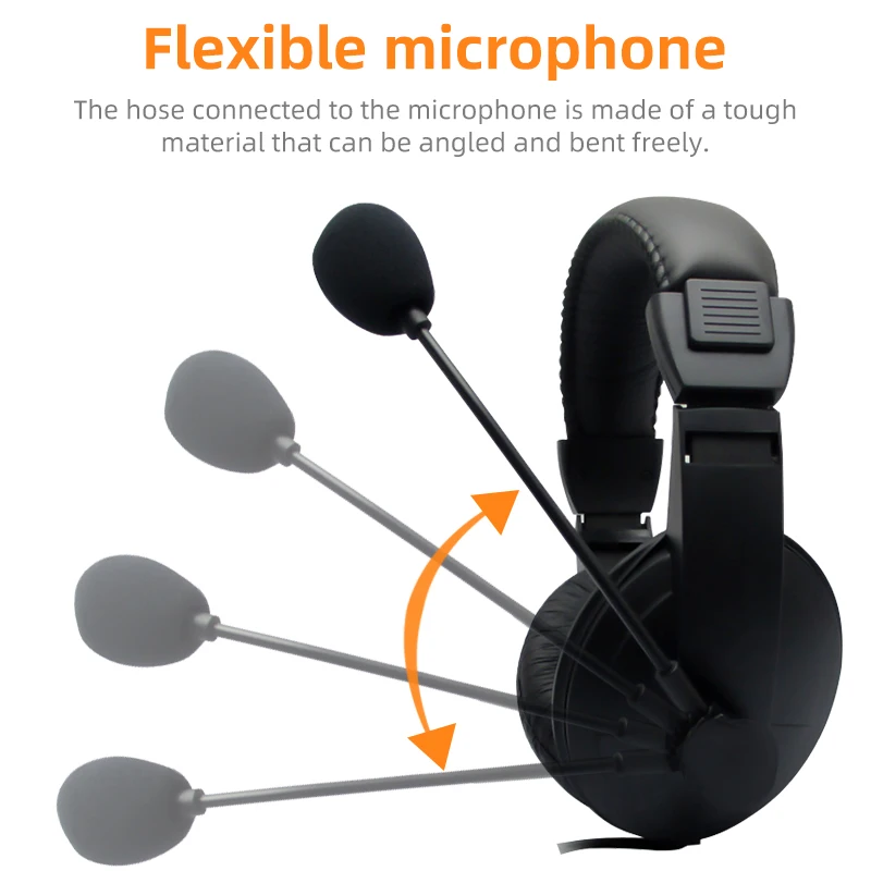 Stereo Over Ear Wired Gaming Headphone For PC Gamer Music Hifi MP3 MP4 3 5mm Audio Cable Headset For Computer Laptop Cellphone