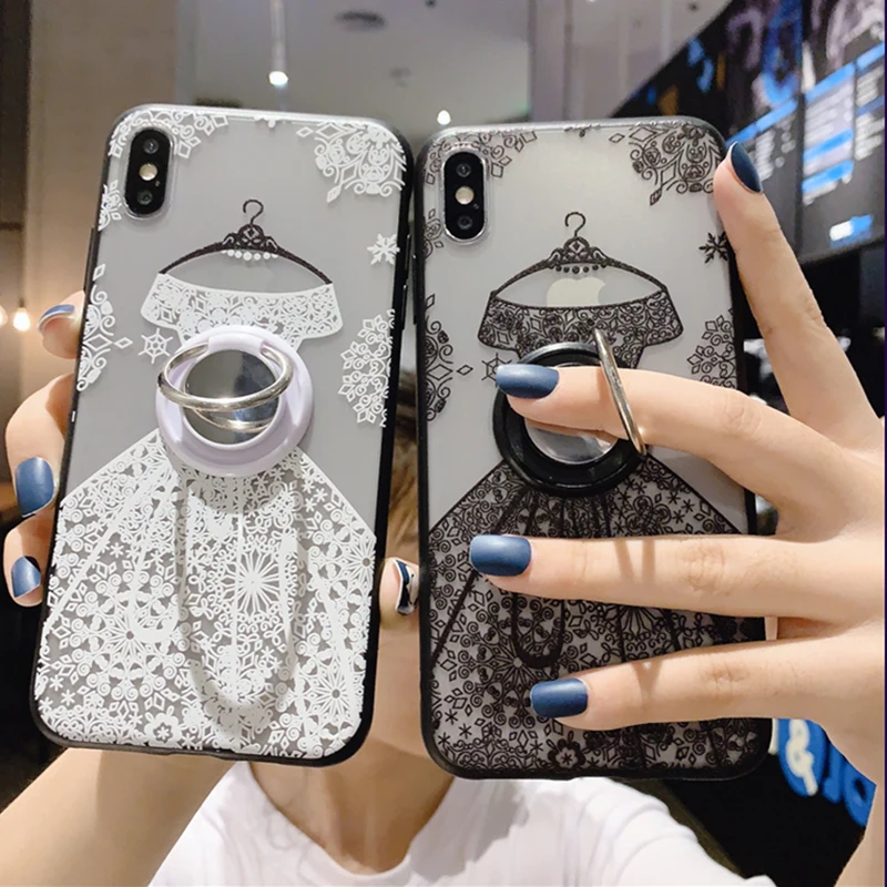 Кружевной свадебный чехол для IPhone 11 Pro X XS XR Max Модный iphone 8 7 6 6s Plus прозрачный |