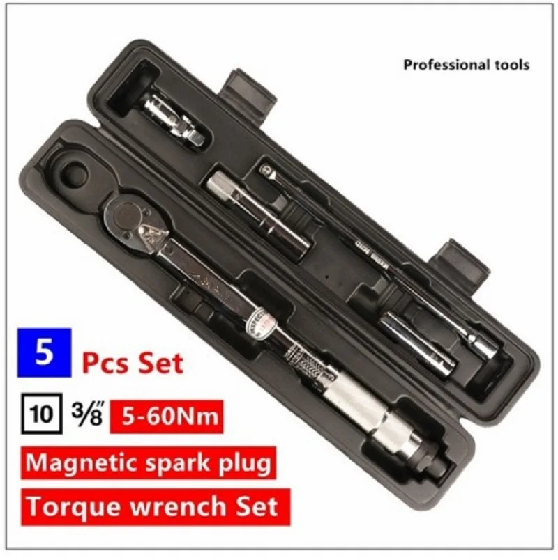 5pcs sparking plug tension wrench 3/8” 5 60N.m tool kit