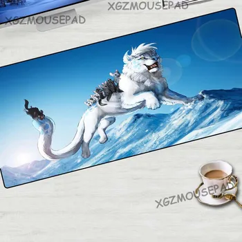 

XGZ Animal Large Mouse Pad Black Lock Edge Anime Lion Hamster Snow Mountain Computer Table Mat Rubber Non-slip Fabric Coaster