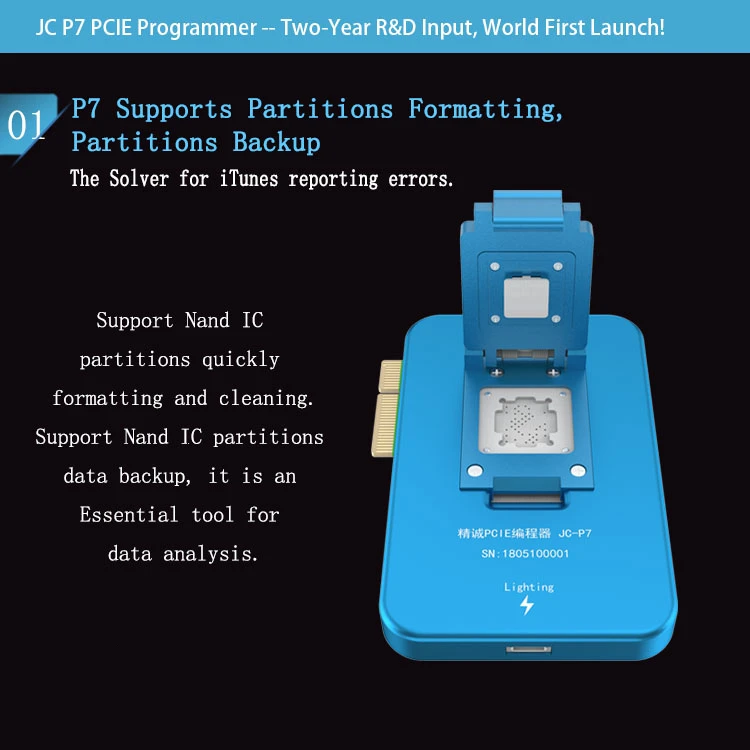 JC Pro1000S JC P7 PCIE NAND программатор HDD последовательное Чтение Запись ошибка ремонт инструмент для iPhone XS Max 8X7 7 P 6 6S Plus все iPad