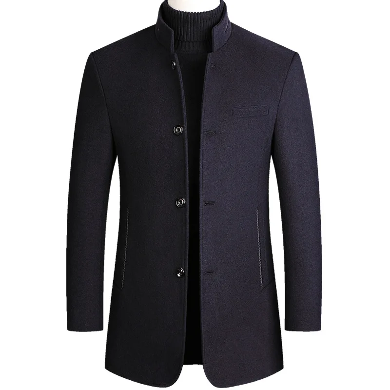Woolen Coat Men Cotton Velvet Thick Wool Coat Autumn Winter Casual Long Blend Coat Long Sleeve Overcoat Male Plus Size Topcoat Woolen Coat Men Cotton Velvet Thick Wool Coat Autumn Winter Casual Long Blend Coat Long Sleeve Overcoat Male Plus Size Topcoat
