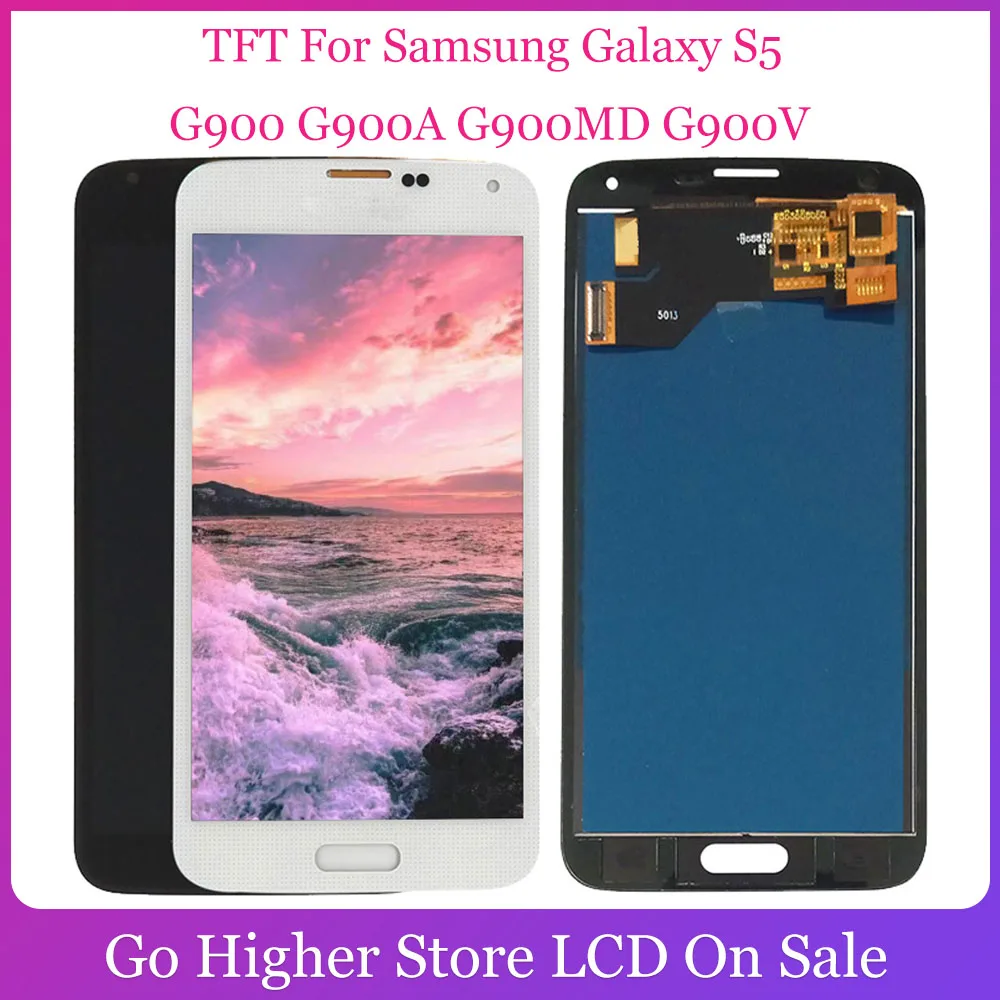 TFT для Samsung Galaxy S5 LCD G900 G900A G900MD G900V SM-G900F I9600 ЖК-дисплей + цифровой преобразователь