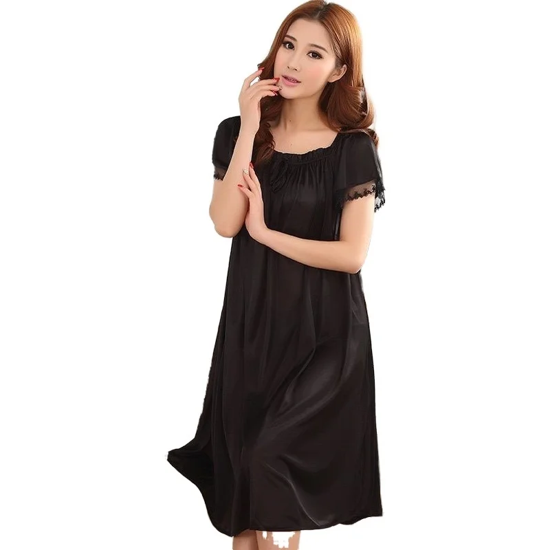 여성용 느슨한 대형 잠옷 긴 스타일 잠옷 nightdress 솔리드 ??sleepshirt 여름 드레스 수면 탑 pijama mujer