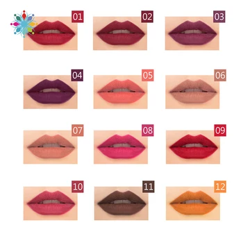 

12colors/box Waterproof Lip Liner Pen Matte Velvet Lipstick Pen Lip Gloss Women Lip Cosmetic Lips Beauty
